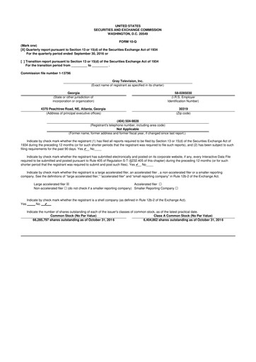 Thumbnail Gray Media
 10-Q Quarterly Report FY2016 