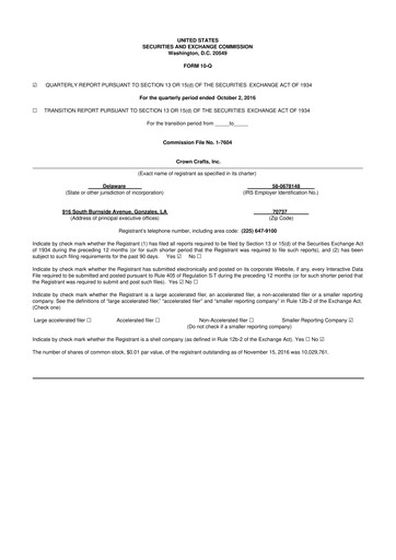 Thumbnail Crown Crafts 10-Q Quarterly Report FY2017 