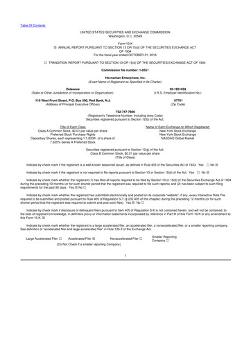 Thumbnail Hovnanian Enterprises
 10-K Annual Report 