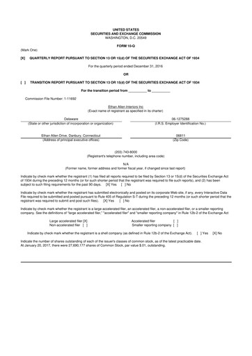 Thumbnail Ethan Allen
 10-Q Quarterly Report FY2017 