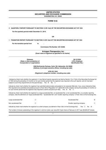 Thumbnail Vaxart 10-Q Quarterly Report FY2017 