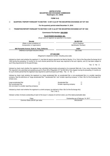 Thumbnail Flux Power 10-Q Quarterly Report FY2017 