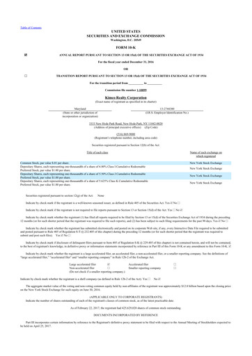 Thumbnail Kimco Realty
 10-K Annual Report 2016