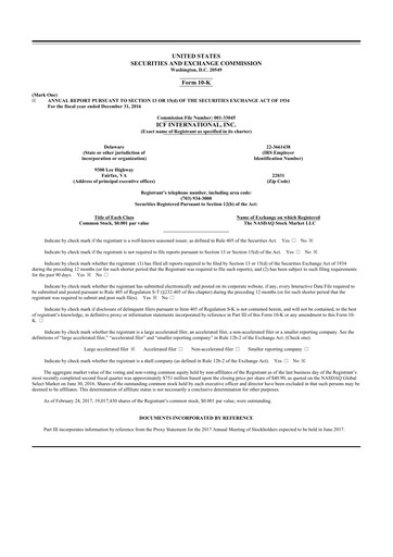 Thumbnail ICF International 10-K Annual Report 2016