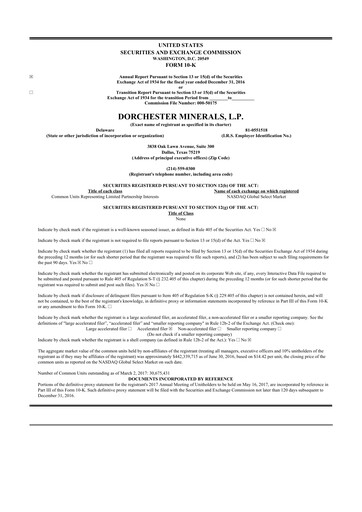 Thumbnail Dorchester Minerals 10-K Annual Report 2016