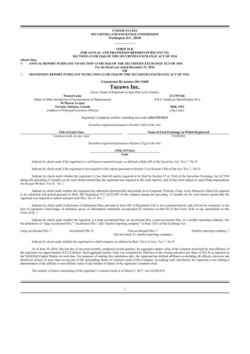 Thumbnail Tucows 10-K Annual Report 2016