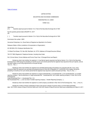 Vorschaubild Hovnanian Enterprises
 10-Q Quartalsbericht  