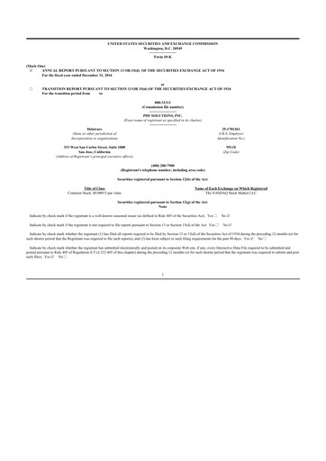 Miniature PDF Solutions 10-K Rapport annuel 2016