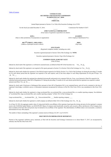 Vorschaubild Ames National Corp. 10-K Jahresbericht 2016