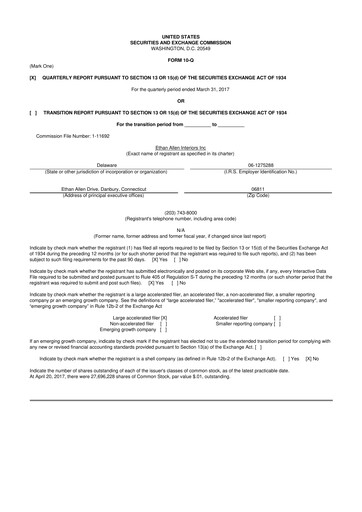 Thumbnail Ethan Allen
 10-Q Quarterly Report FY2017 