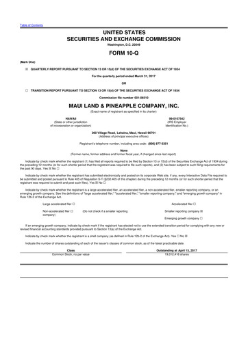 Thumbnail Maui Land & Pineapple Company 10-Q Quarterly Report FY2017 