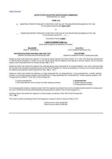 Thumbnail 1-800-Flowers.com, Inc.
 10-Q Quarterly Report FY2017 