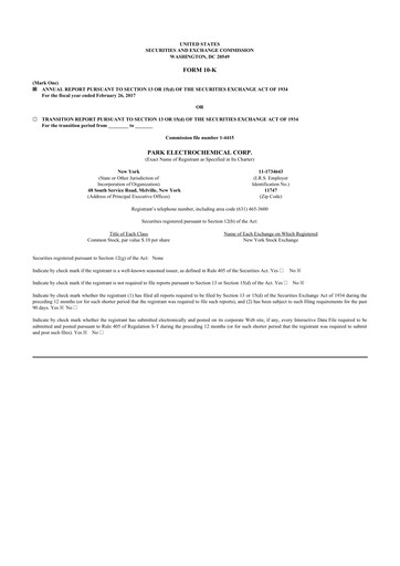 Thumbnail Park Aerospace 10-K Annual Report 2017