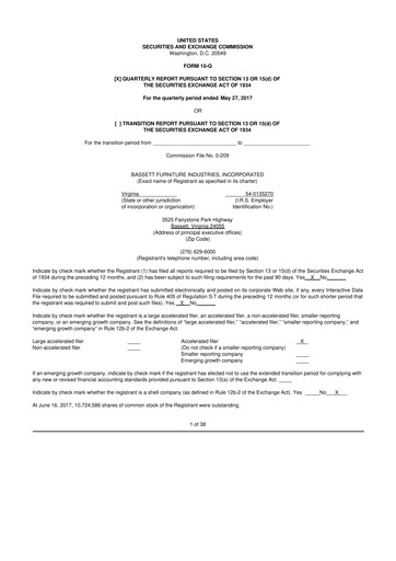 Thumbnail Bassett Furniture 10-Q Quarterly Report FY2017 