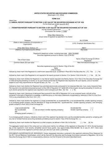 Vorschaubild Ethan Allen
 10-K Jahresbericht 2017