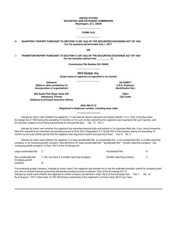 Thumbnail NV5 Global
 10-Q Quarterly Report FY2017 