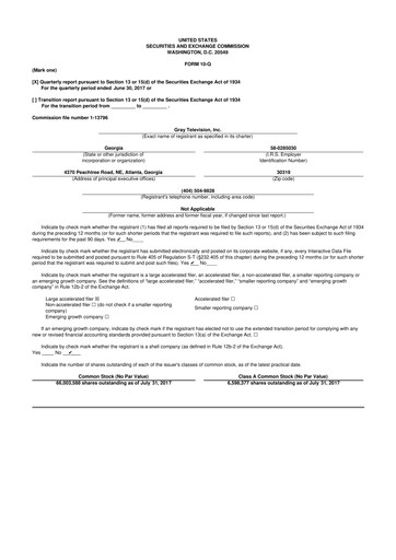 Thumbnail Gray Media
 10-Q Quarterly Report FY2017 