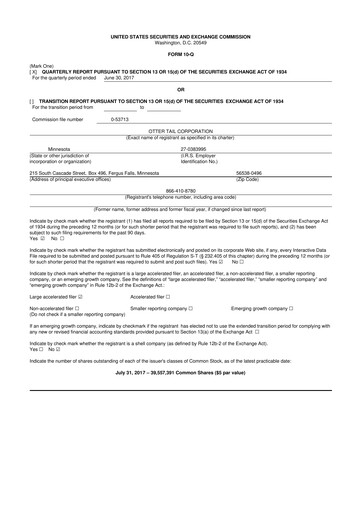 Thumbnail Otter Tail 10-Q Quarterly Report FY2017 