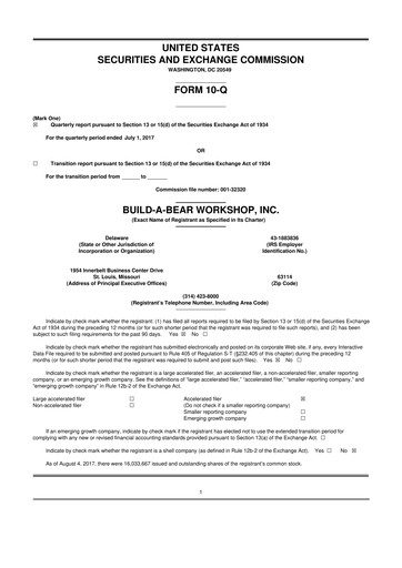 Thumbnail Build-A-Bear Workshop 10-Q Quarterly Report FY2017 