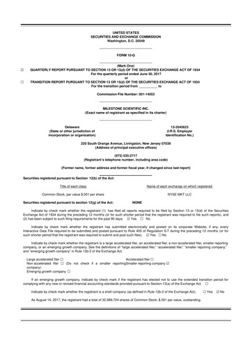 Vorschaubild Milestone Scientific 10-Q Quartalsbericht 2017 