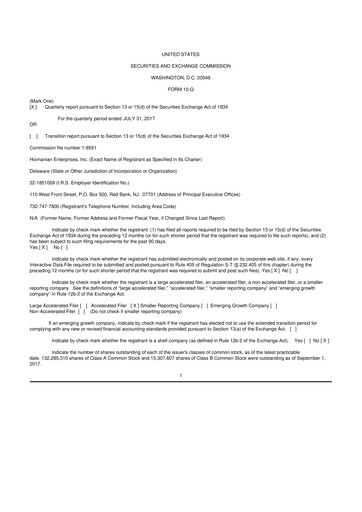 Vorschaubild Hovnanian Enterprises
 10-Q Quartalsbericht  