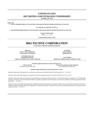 Thumbnail Bio-Techne 10-K Annual Report 2017