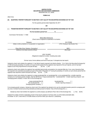 Thumbnail Ethan Allen
 10-Q Quarterly Report FY2018 