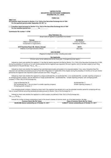 Thumbnail Gray Media
 10-Q Quarterly Report FY2017 