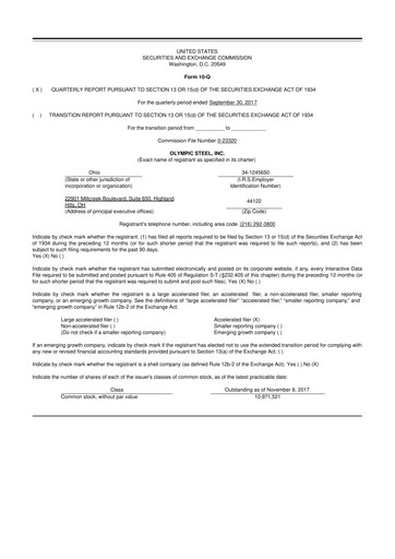 Thumbnail Olympic Steel
 10-Q Quarterly Report FY2017 