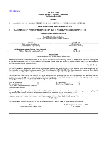 Thumbnail Flux Power 10-Q Quarterly Report FY2018 