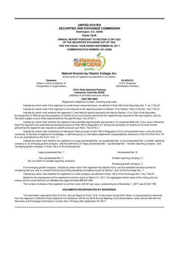 Miniature Natural Grocers by Vitamin Cottage 10-K Rapport annuel 2017