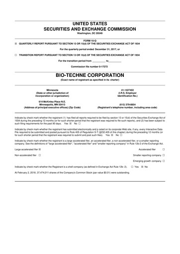 Vorschaubild Bio-Techne 10-Q Quartalsbericht 2018 