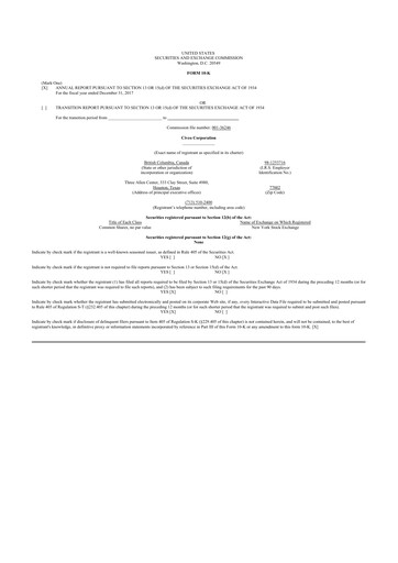 Thumbnail Civeo 10-K Annual Report 2017