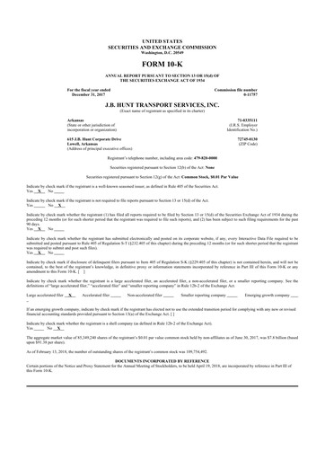 Thumbnail J. B. Hunt
 10-K Annual Report 2017