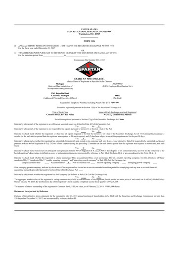 Thumbnail The Shyft Group 10-K Annual Report 2017