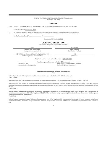 Thumbnail Olympic Steel
 10-K Annual Report 2017