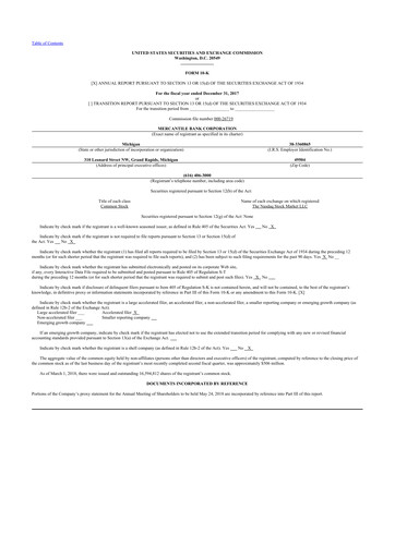 Thumbnail Mercantile Bank 10-K Annual Report 2017