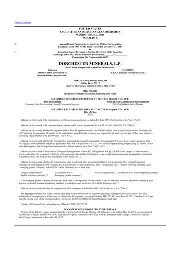 Thumbnail Dorchester Minerals 10-K Annual Report 2017