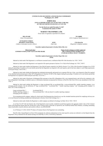 Thumbnail Marten Transport 10-K Annual Report 2017