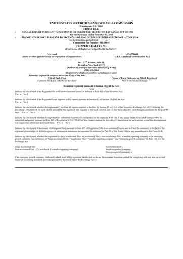 Thumbnail Clipper Realty 10-K Annual Report 2017