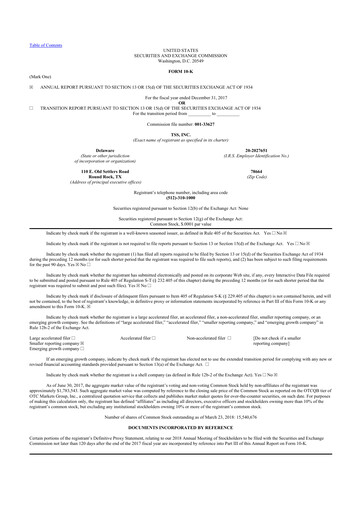 Thumbnail TSS, Inc. 10-K Annual Report 2017