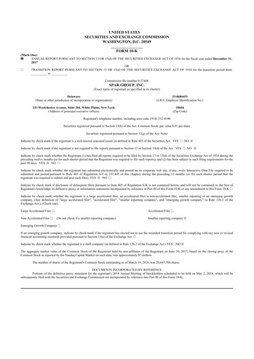 Thumbnail SPAR Group 10-K Annual Report 2017