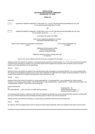 Thumbnail Superior Group of Companies 10-Q Quarterly Report FY2018 
