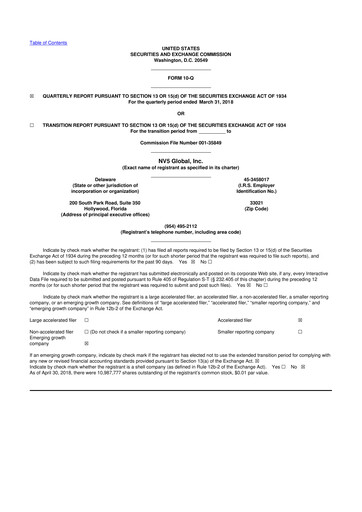 Thumbnail NV5 Global
 10-Q Quarterly Report FY2018 