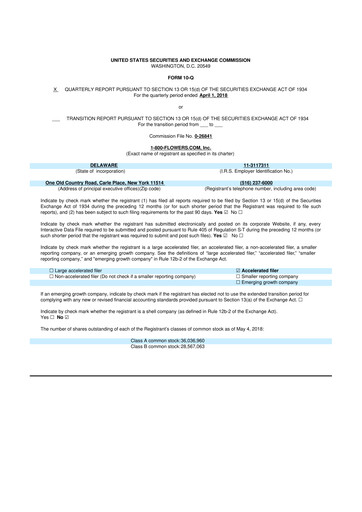 Thumbnail 1-800-Flowers.com, Inc.
 10-Q Quarterly Report FY2018 