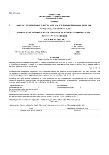 Thumbnail Flux Power 10-Q Quarterly Report FY2018 