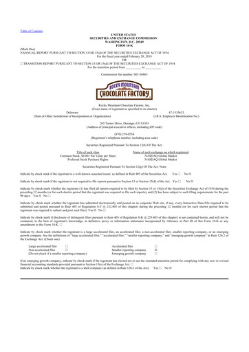 Thumbnail Rocky Mountain Chocolate Factory 10-K Annual Report 2018