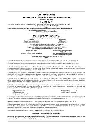 Thumbnail PetMed Express
 10-K Annual Report 2018