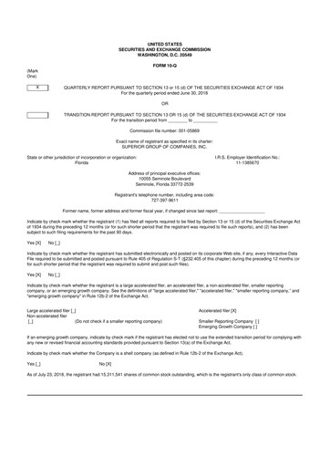Thumbnail Superior Group of Companies 10-Q Quarterly Report FY2018 