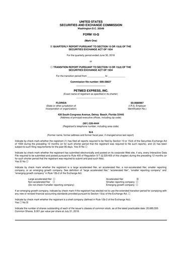Thumbnail PetMed Express
 10-Q Quarterly Report FY2019 